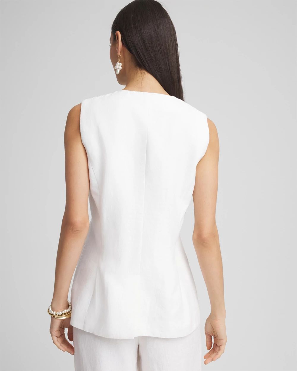 Linen Button-Front Shirt Vest | Chico's
